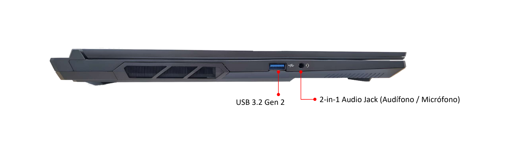 lado derecho de la laptop vastec pd50