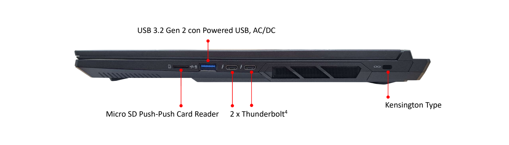 lado izquierdo de la laptop vastec pd50